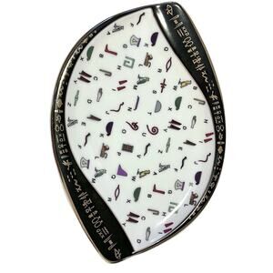 Vintage Fathi Mahmoud Limoges Egypt Plate Hieroglyph Design Mid Century Modern
